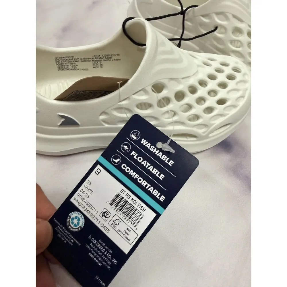 Rugged Shark Toddler White Slip on Water Sneakers 9
